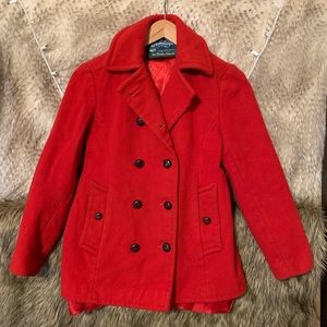 Bromleigh Classic Red Wool Peacoat